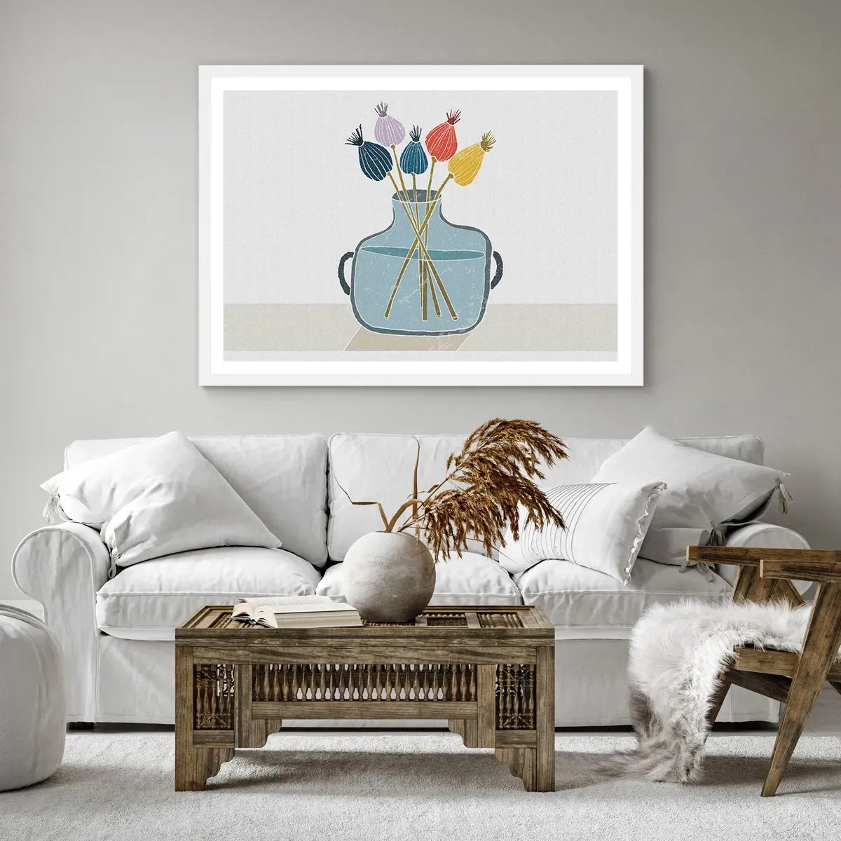 Poster in white frmae - As Quiet as Poppies - 100x70 cm