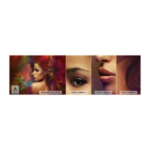 Photo Wallpaper Sample Standard Eco - Prettier than Rainbow, Delicate Like a Fog - Woman, Woman's Face, Body - 100x30 cm
