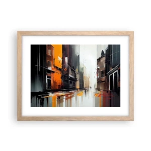 Poster in light oak frame - Rainy Day - 40x30 cm