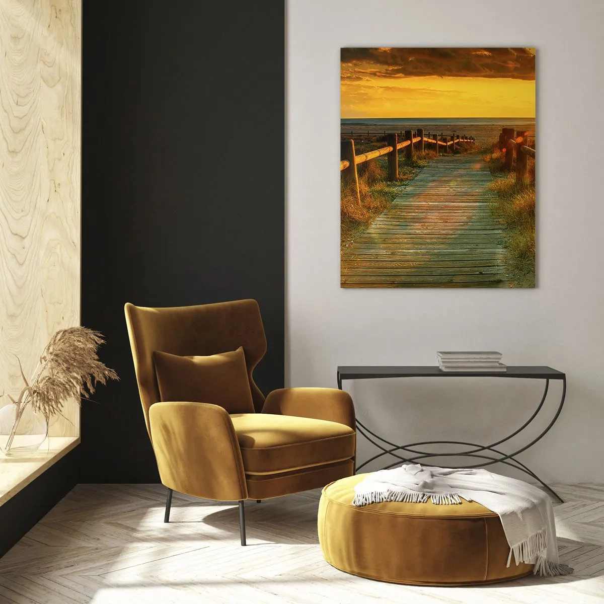 Glass picture - Bathed in Old Gold - 50x70 cm