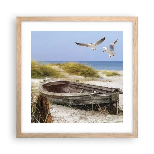 Poster in light oak frame - Bathed in the Sun - 40x40 cm