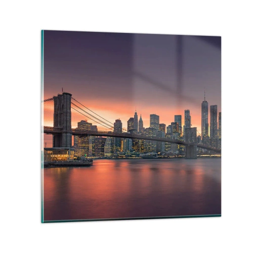 Glass picture - Submerged in Lilac Silence - 70x70 cm