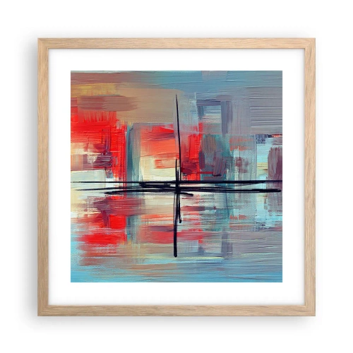 Poster in light oak frame - Landscape in a foreign Dimension - 40x40 cm
