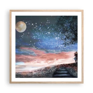 Poster in light oak frame - Starry Spectacle - 60x60 cm