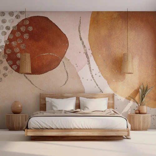 Custom Self-Adhesive Wallpaper Deluxe Sticker - Roundness and Movement - Abstraction, Piece, Modern Pattern