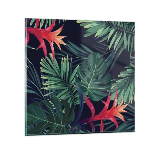 Glass picture - Burn in Green - 60x60 cm
