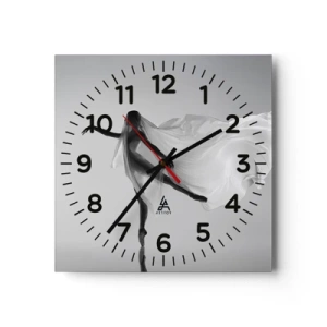 Wall clock - Clock on glass - Lightness and Grace - 30x30 cm