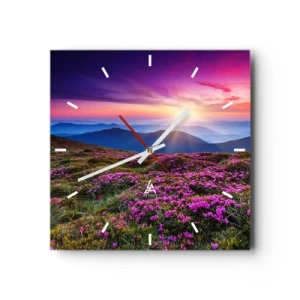 Wall clock - Clock on glass - Smells Strongly of Herbs - 40x40 cm