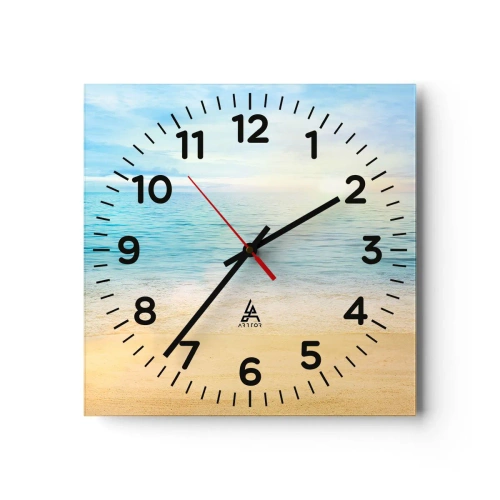 Wall clock - Clock on glass - The Big Blue - 40x40 cm