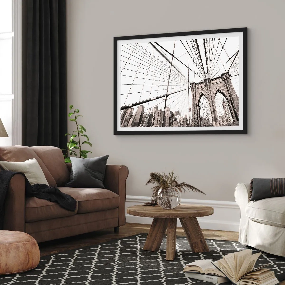 Poster in black frame - New York Cathedral - 50x40 cm