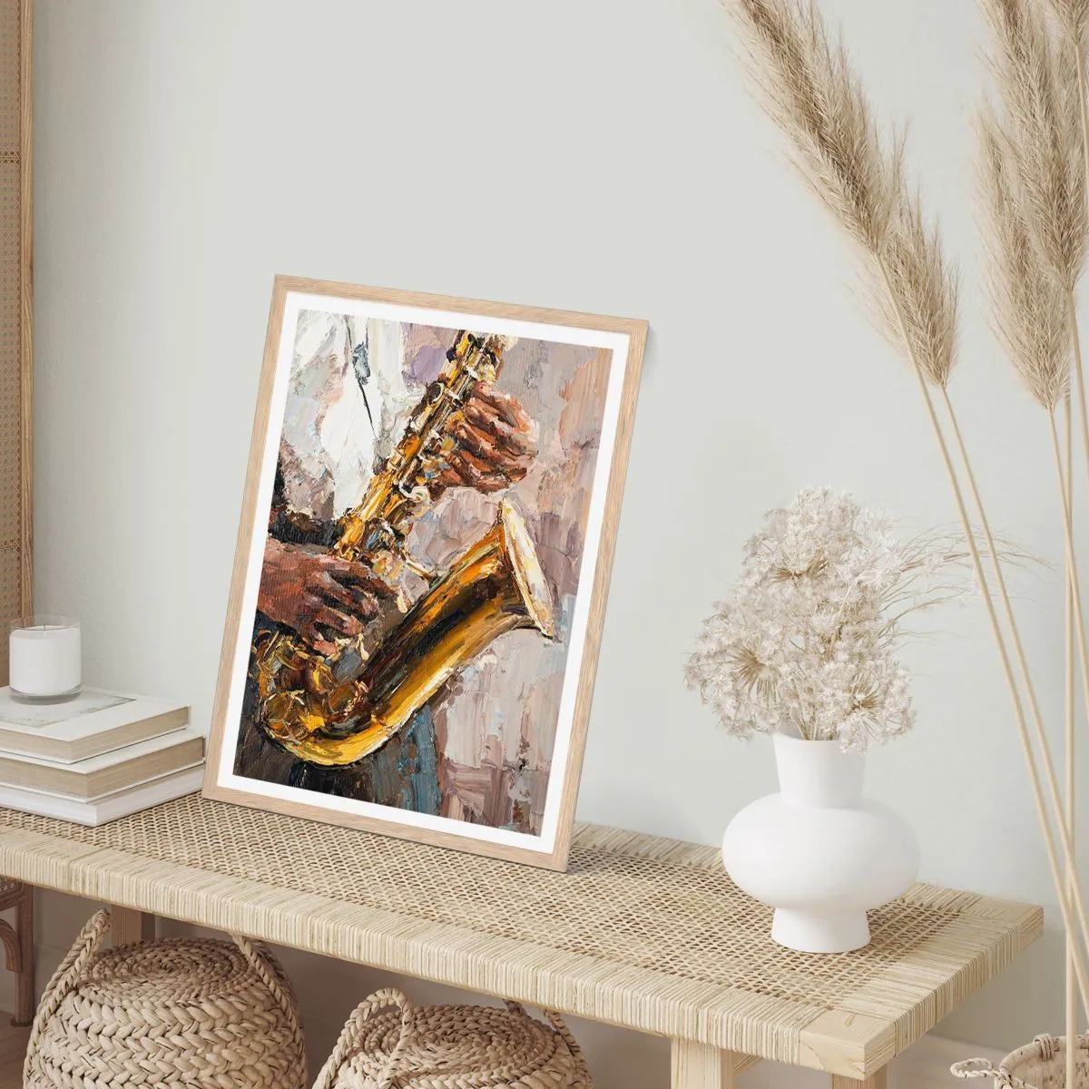 Poster in light oak frame - Time for a Solo - 50x70 cm