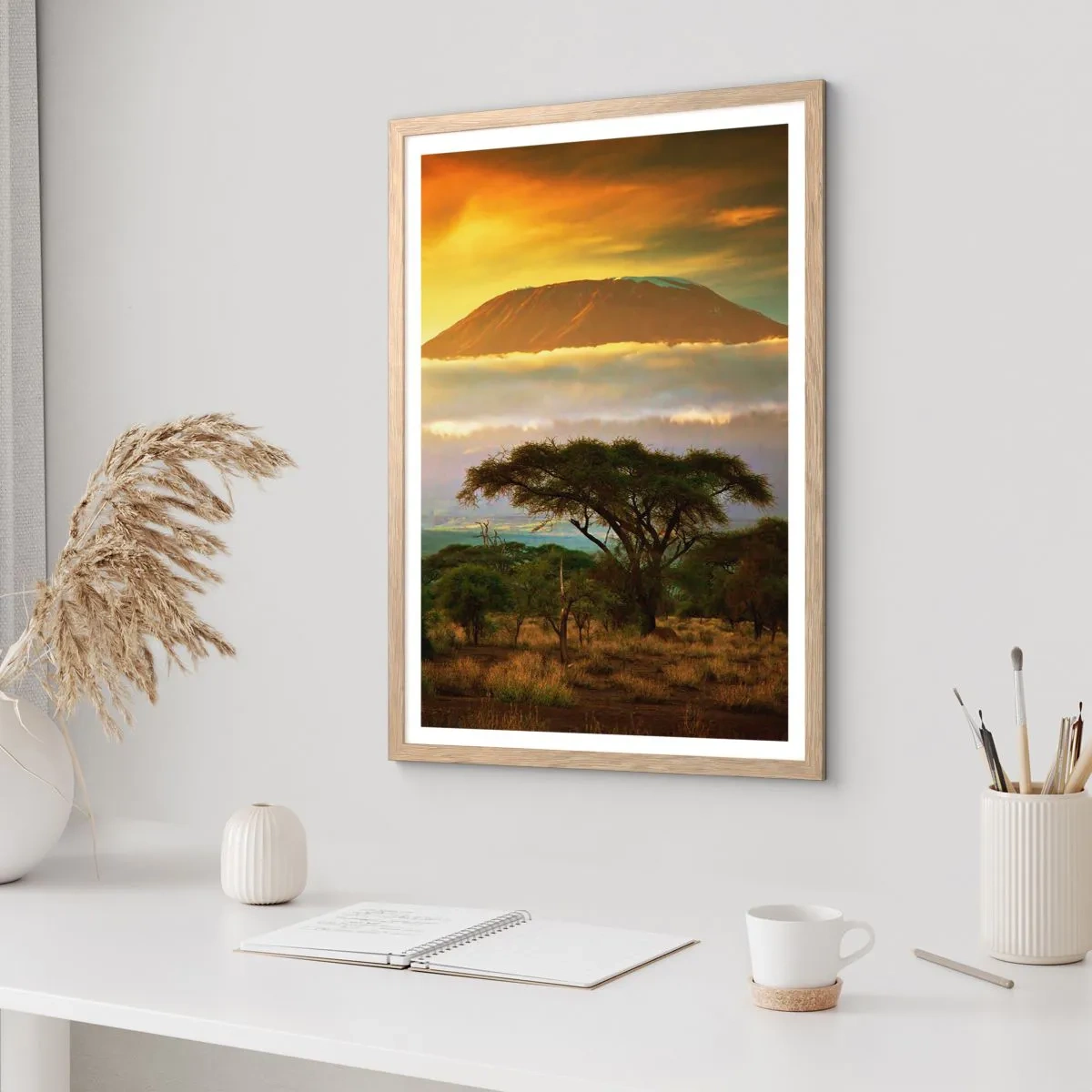Poster in light oak frame - Traveller's Dream - 61x91 cm
