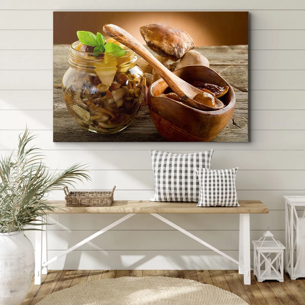 Canvas picture - Boletus Fresh or Salted: Flavour of Autumn - 100x70 cm