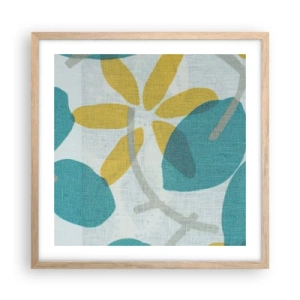 Poster in light oak frame - Among Azure Leaves - 50x50 cm