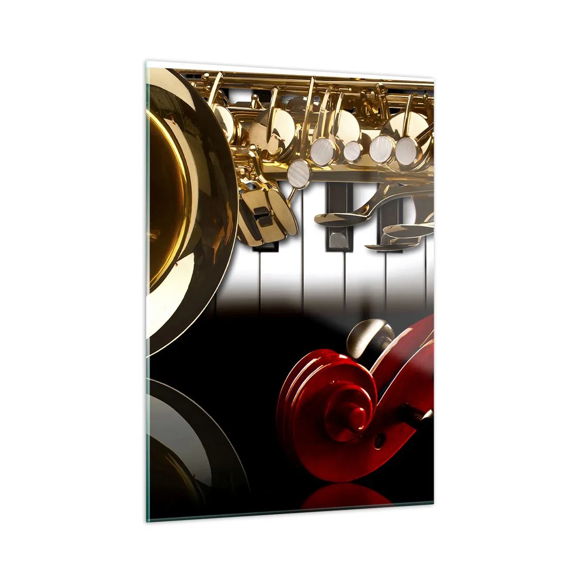 Glass picture - Tin, Wood and Ivory - 50x70 cm