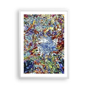 Poster in white frmae - Stained Glass with Drops - 50x70 cm
