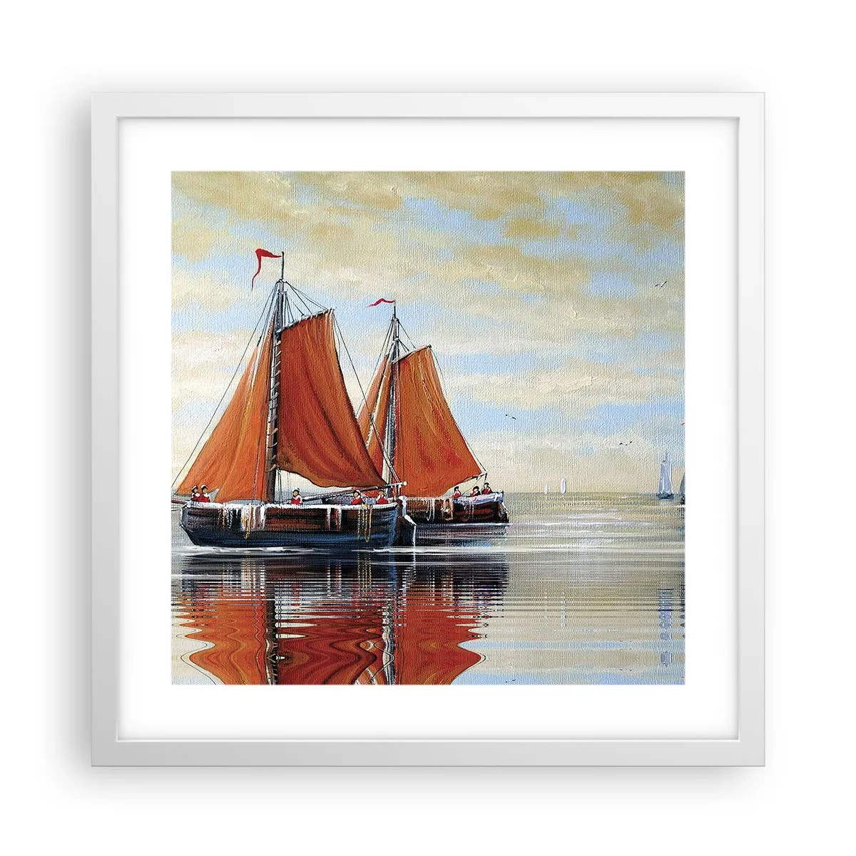 Poster in white frmae - Ahoy, Sailor, Sail… - 40x40 cm