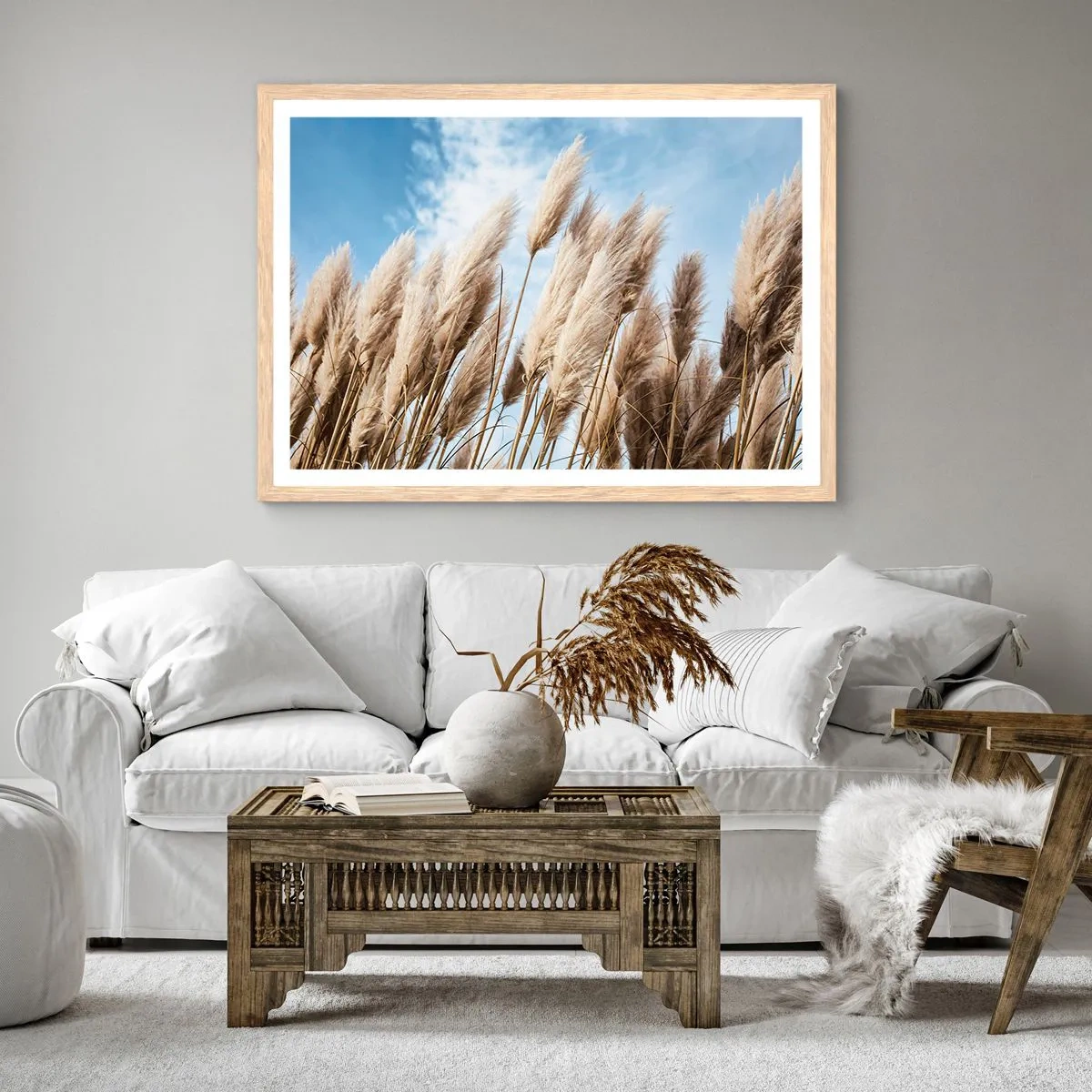 Poster in light oak frame - Caress of Sun and Wind - 50x40 cm