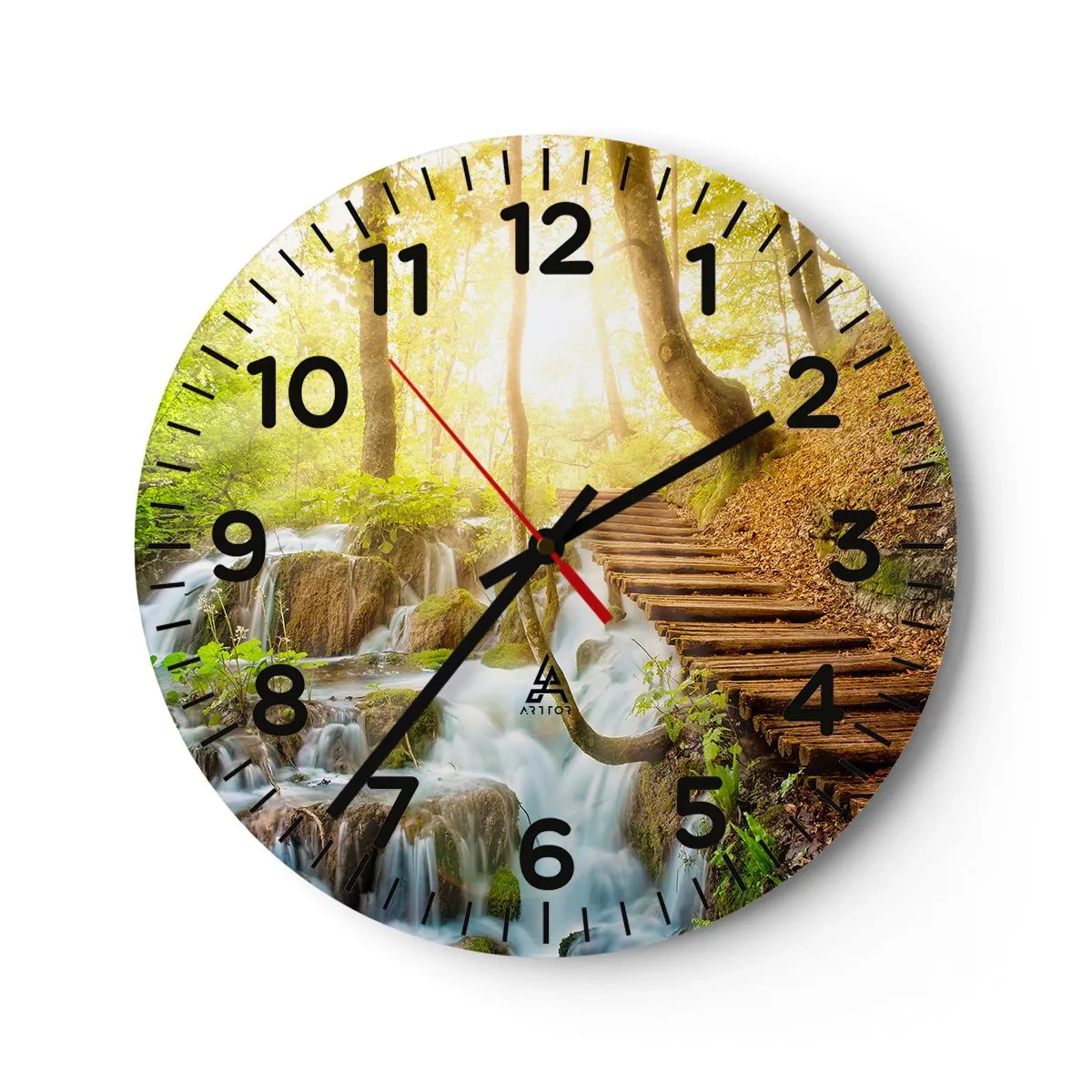 Wall clock - Clock on glass - Long Awaited Coolness - 40x40 cm