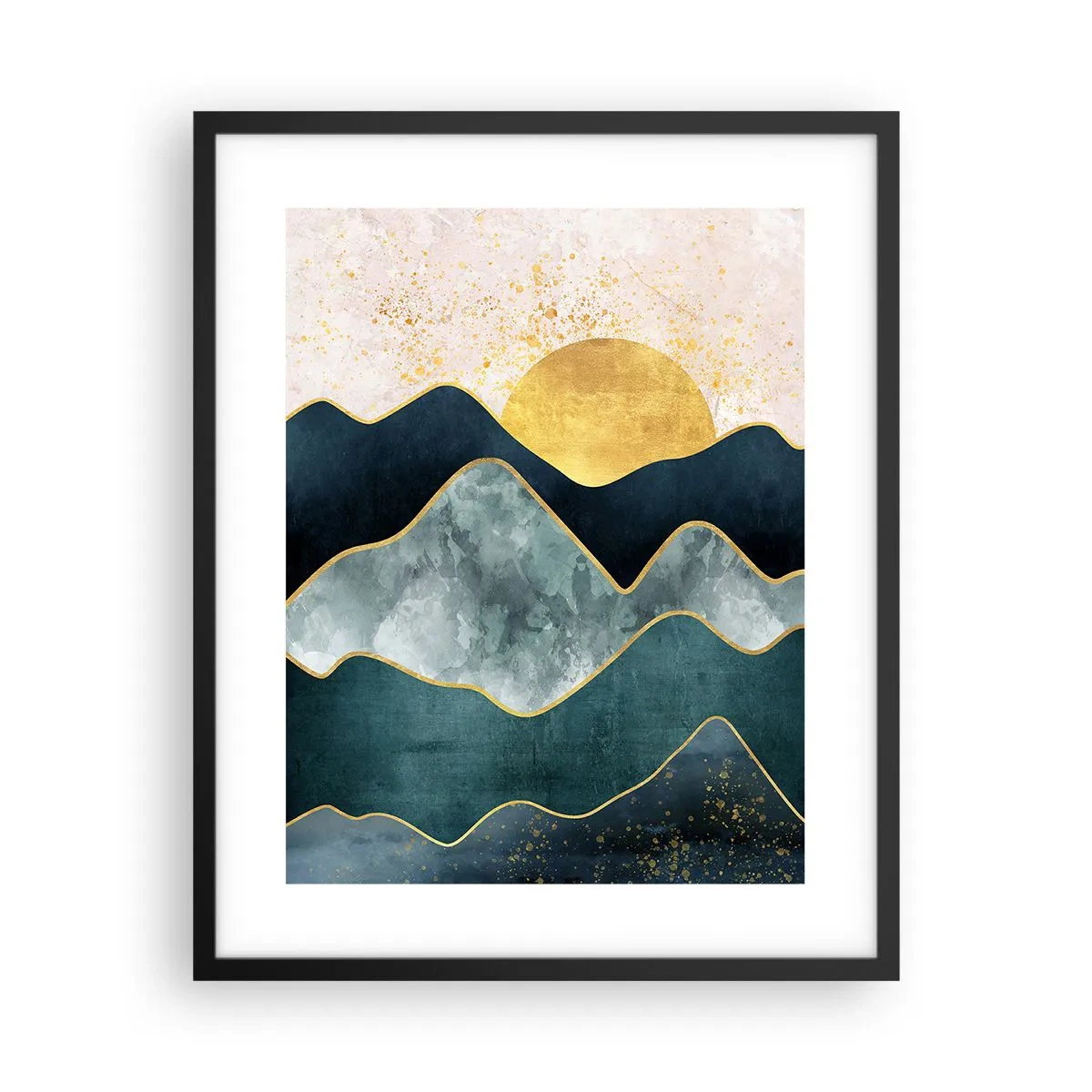 Poster in black frame - Behing Seven Mountains - 40x50 cm