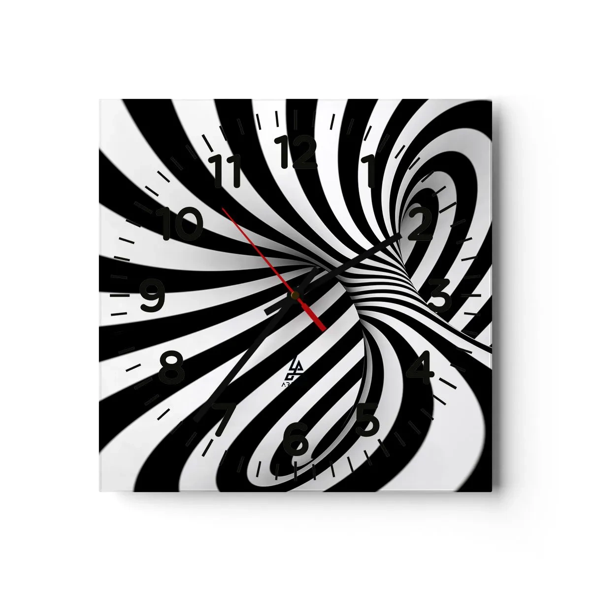 Wall clock - Clock on glass - Composition: Dancing Space - 40x40 cm