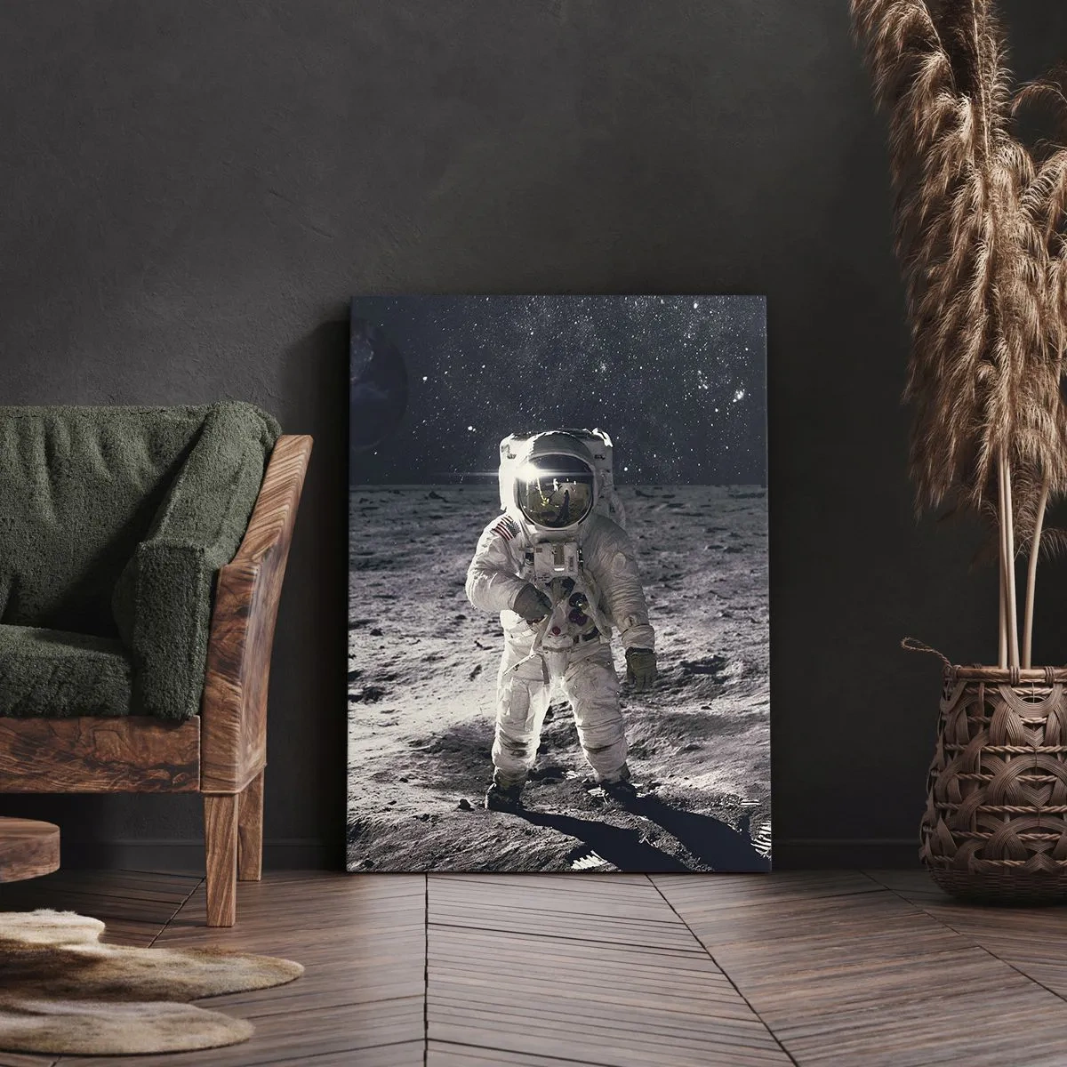 Canvas picture - Greetings from the Moon - 55x100 cm