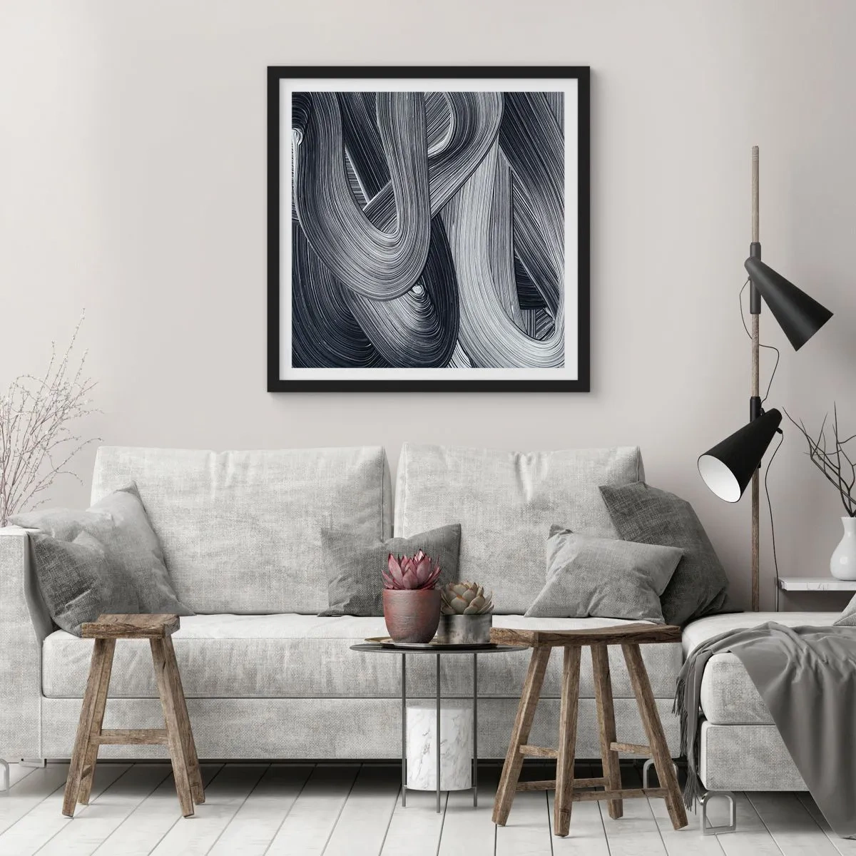 Poster in black frame - Fluidity of Reality - 60x60 cm