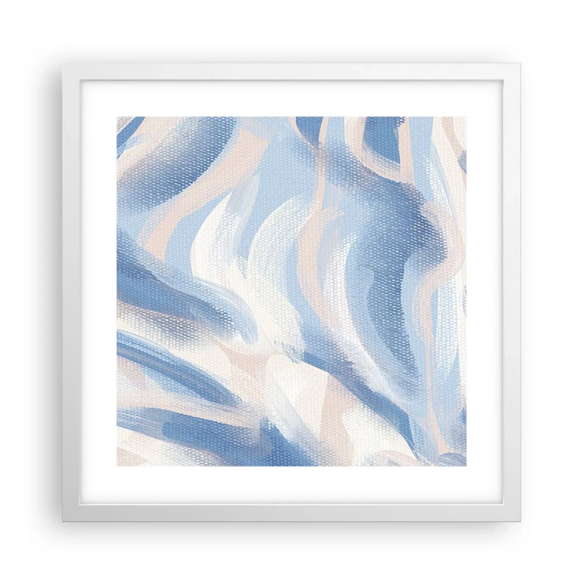 Poster in white frmae - Blue Waves - 40x40 cm