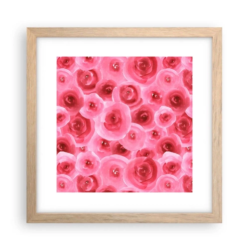 Poster in light oak frame - Roses at the Bottom and at the Top - 30x30 cm