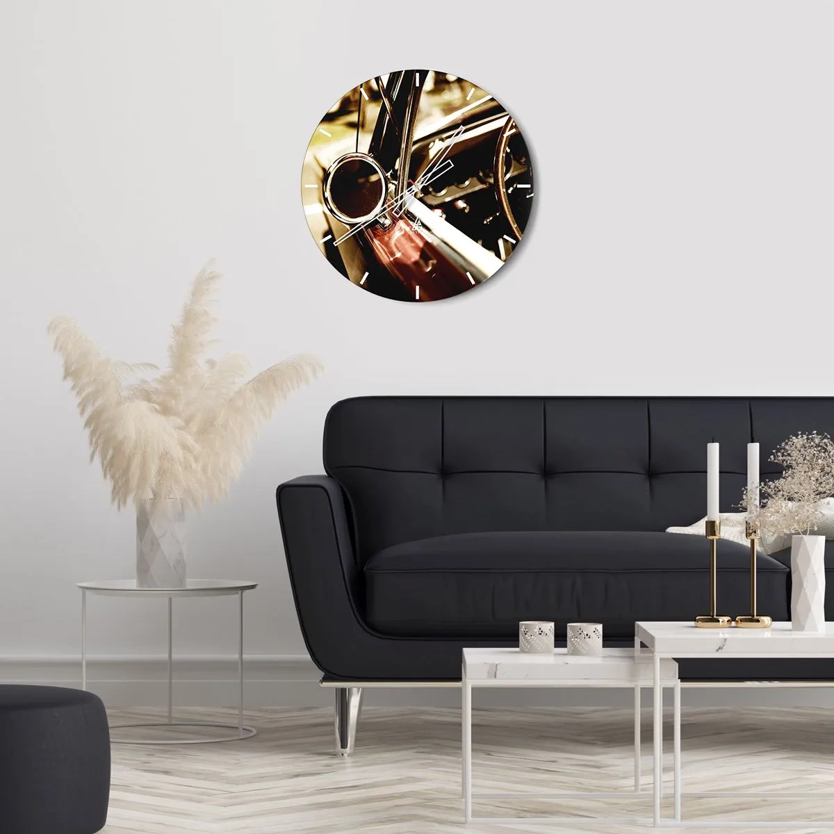 Wall clock - Clock on glass - Car with a Soul - 40x40 cm