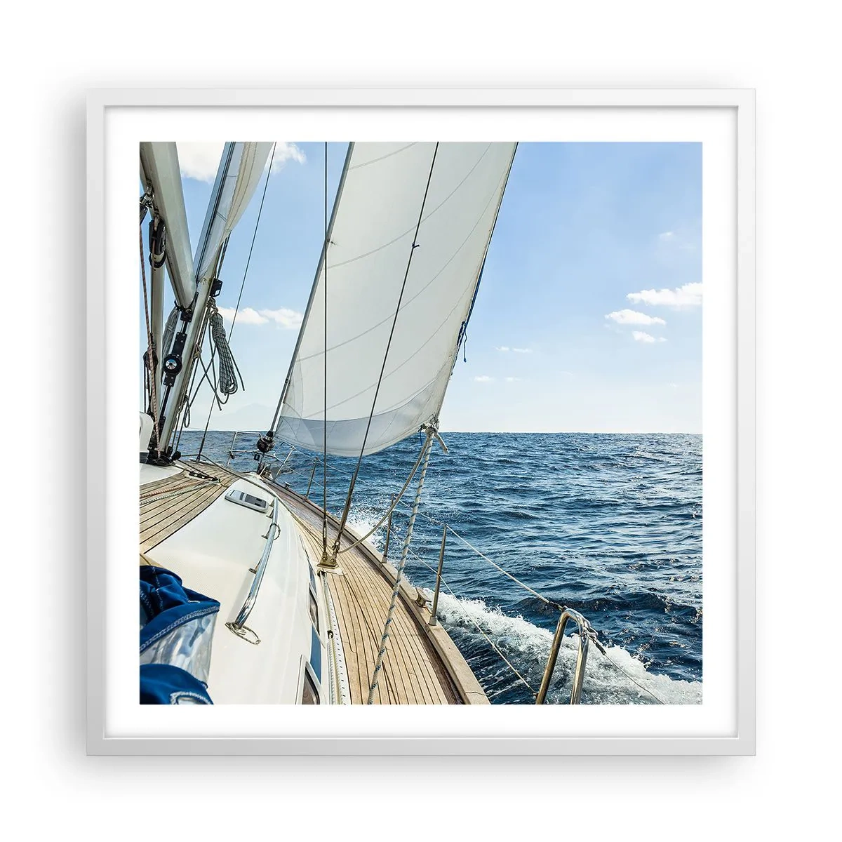Poster in white frmae - Ahoy, Adventure - 60x60 cm