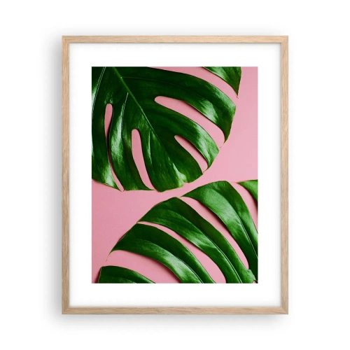 Poster in light oak frame - Green Rendezvous - 40x50 cm