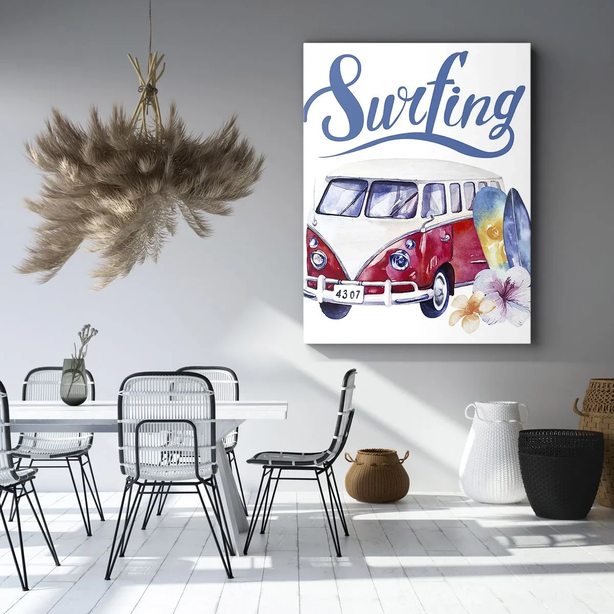 Canvas picture - Surfer's Van - 80x120 cm