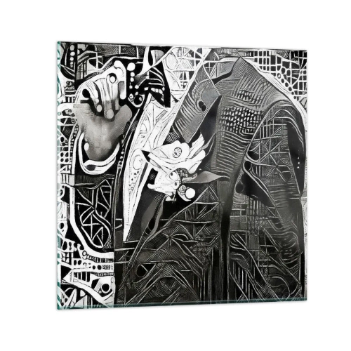 Glass picture - Elegant in Grey - 50x50 cm