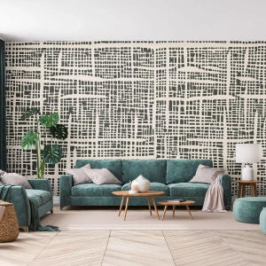 Photo Wallpaper Premium Canvas - Woven Composition - Abstraction, Graphics, Piece - 300x210 cm