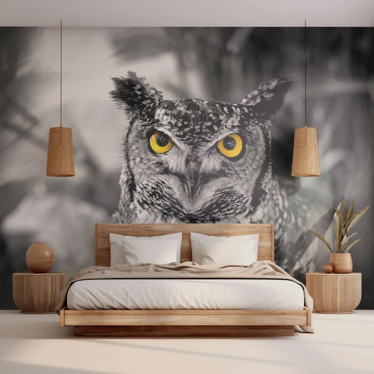 Photo Wallpaper Standard Eco - Nothing Can Hide - Birds, Owl, Nature - 250x175 cm