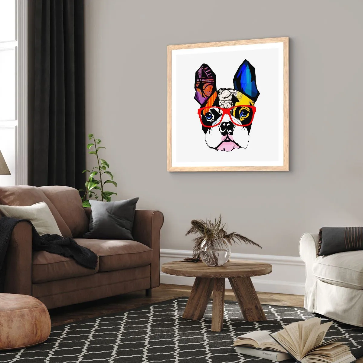 Poster in light oak frame - Intellectual - 30x30 cm