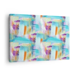 Canvas picture - Colorful abstraction with dynamic brushstrokes - 70x50cm - Cheerfully Interwoven - Modern wall decoration for the living room and bedroom ARTTOR