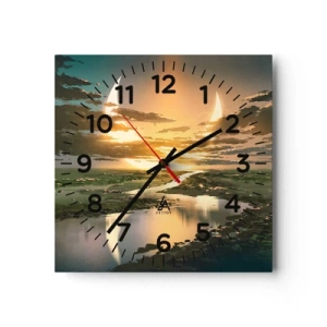 Wall clock - Clock on glass - Somewhere in a Distant Galaxy - 40x40 cm