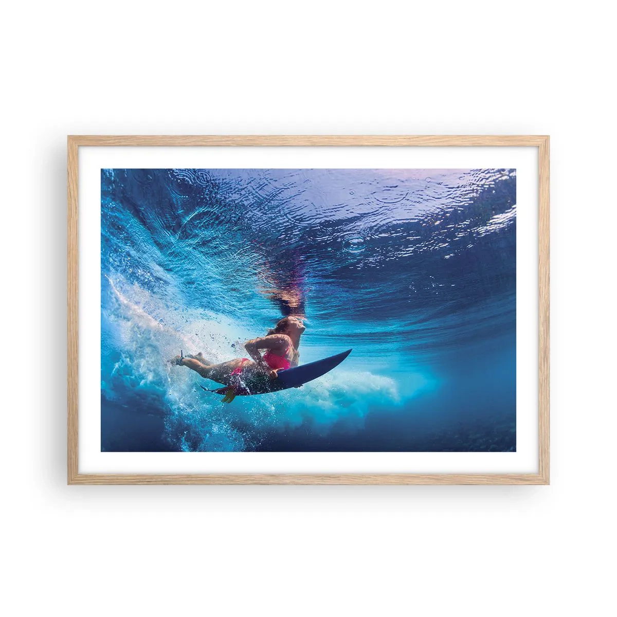 Poster in light oak frame - Depth of Joy - 70x50 cm