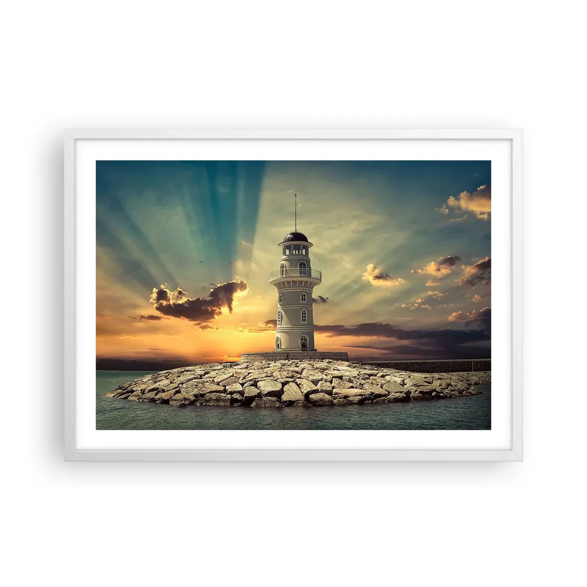 Poster in white frmae - Light, Hope, Beauty - 70x50 cm