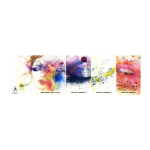 Photo Wallpaper Sample Standard Eco - Rainbow Dizziness - Abstraction, Woman's Face, Portrait of a Woman - 100x30 cm