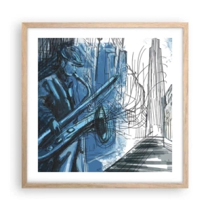 Poster in light oak frame - City Rhapsody - 50x50 cm
