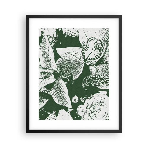 Poster in black frame - Bouquet - Green World - 40x50 cm