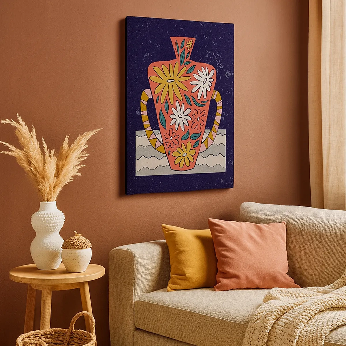 Canvas picture - Painted Vase - 50x70 cm