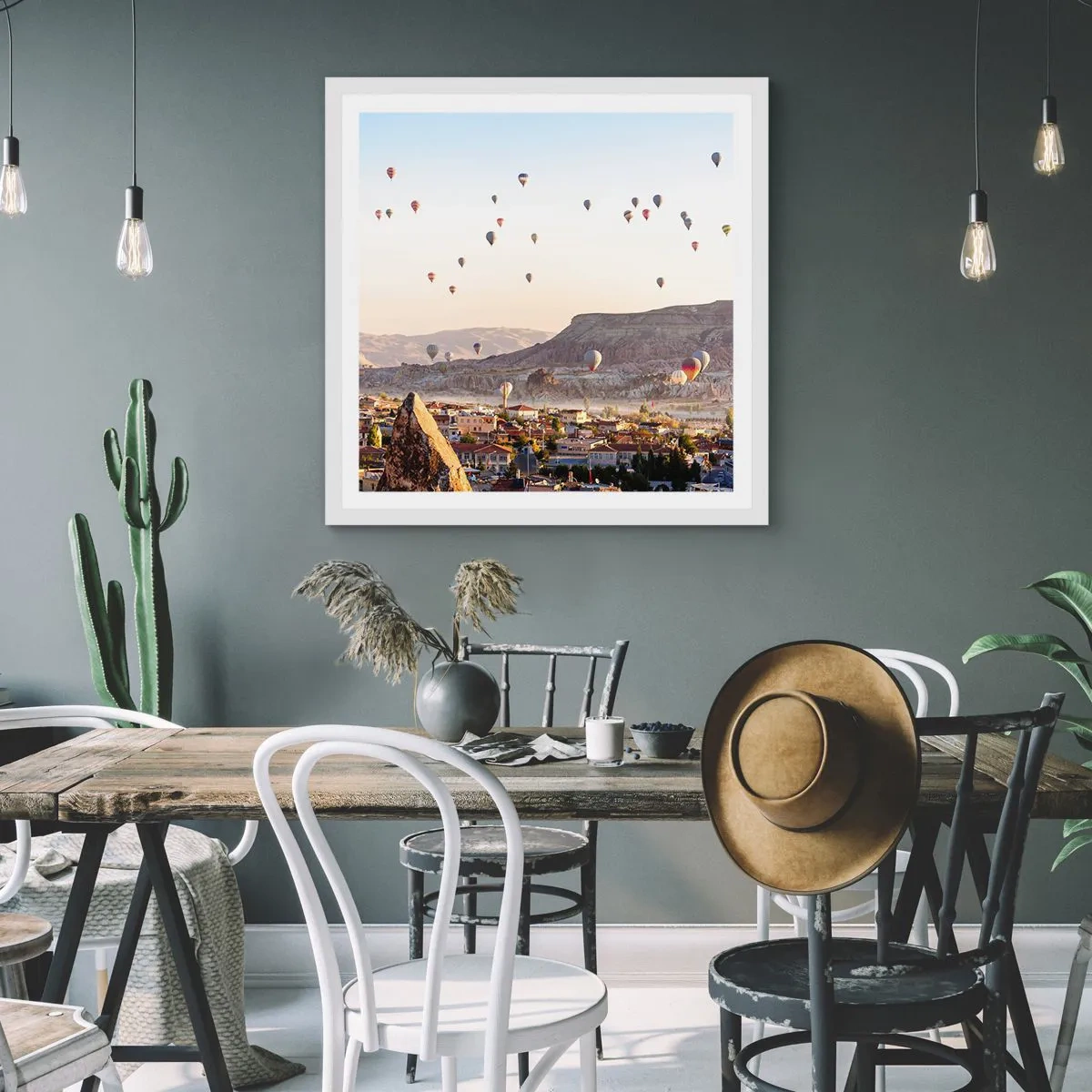 Poster in white frmae - Like Ships in the Sky - 30x30 cm