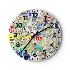 Wall clock - Clock on glass - Feast for the Eyes - 40x40 cm