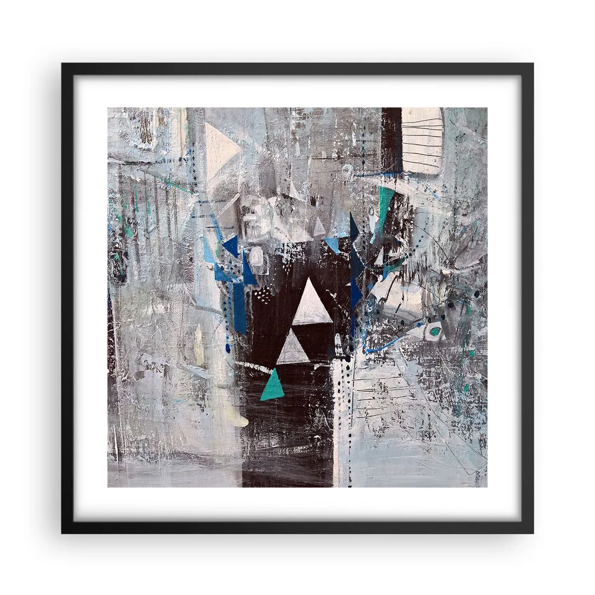 Poster in black frame - Superior Order of Triangles - 50x50 cm