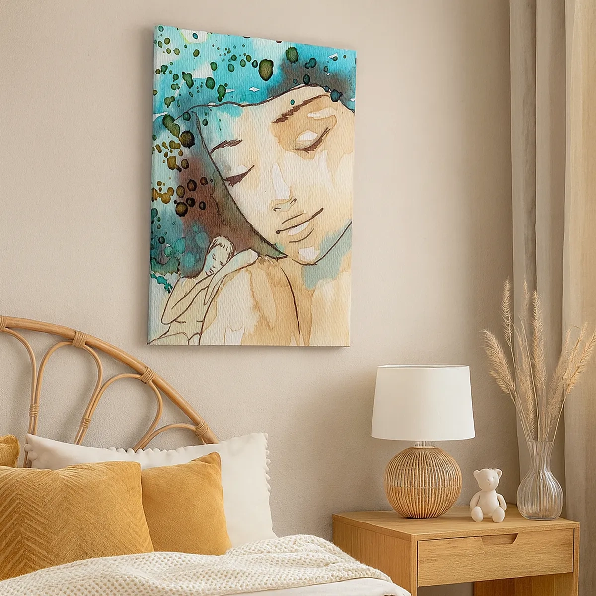 Canvas picture - Lady in Blue - 50x70 cm