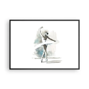 Poster in black frame - Enchanted into a Swan - 100x70 cm